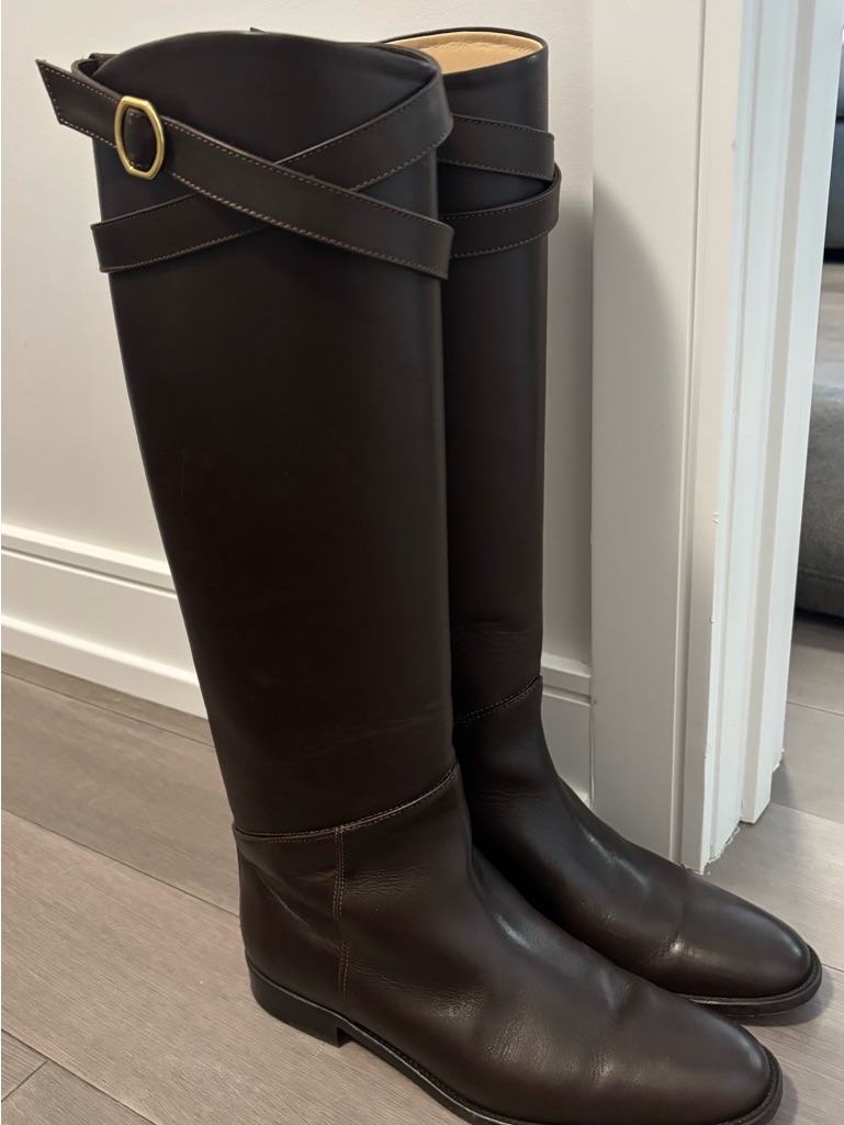 Banana Republic Black And Gold Over-The-Knee Boots